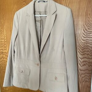 Hillard & Hanson Beige Women's Blazer